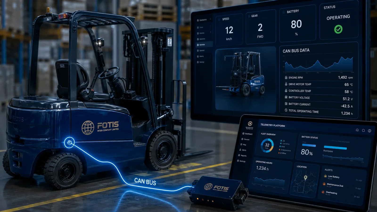 Forklift CAN Bus Telemetry